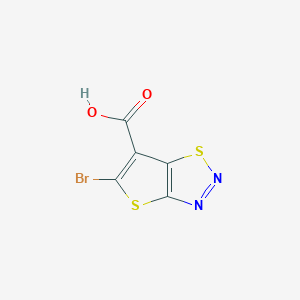 molecular formula C5HBrN2O2S2 B2536916 5-Bromothieno[2,3-d]thiadiazole-6-carboxylic acid CAS No. 1231052-04-2