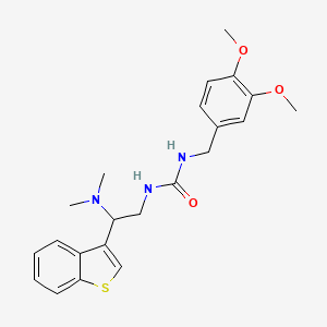 molecular formula C22H27N3O3S B2536917 1-(2-(苯并[b]噻吩-3-基)-2-(二甲氨基)乙基)-3-(3,4-二甲氧基苄基)脲 CAS No. 2034612-29-6