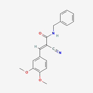 molecular formula C19H18N2O3 B2536927 (E)-N-benzyl-2-cyano-3-(3,4-dimethoxyphenyl)prop-2-enamide CAS No. 2236104-84-8