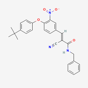 molecular formula C27H25N3O4 B2536936 (E)-N-benzyl-3-[4-(4-tert-butylphenoxy)-3-nitrophenyl]-2-cyanoprop-2-enamide CAS No. 736187-60-3