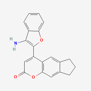 molecular formula C20H15NO3 B2536941 4-(3-amino-1-benzofuran-2-yl)-7,8-dihydrocyclopenta[g]chromen-2(6H)-one CAS No. 890633-97-3