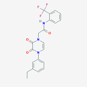 molecular formula C21H18F3N3O3 B2536942 2-[4-(3-ethylphenyl)-2,3-dioxopyrazin-1-yl]-N-[2-(trifluoromethyl)phenyl]acetamide CAS No. 898428-80-3