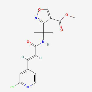 Methyl 3-[2-[[(E)-3-(2-chloropyridin-4-yl)prop-2-enoyl]amino]propan-2-yl]-1,2-oxazole-4-carboxylate
