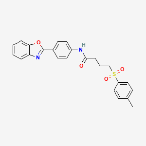 molecular formula C24H22N2O4S B2536954 N-(4-(benzo[d]oxazol-2-yl)phenyl)-4-tosylbutanamide CAS No. 941967-36-8