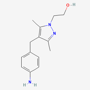 molecular formula C14H19N3O B2536958 2-[4-(4-aminobenzyl)-3,5-dimethyl-1H-pyrazol-1-yl]ethanol CAS No. 1374506-02-1