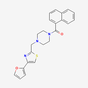 molecular formula C23H21N3O2S B2536959 (4-((4-(フラン-2-イル)チアゾール-2-イル)メチル)ピペラジン-1-イル)(ナフタレン-1-イル)メタノン CAS No. 1105198-73-9