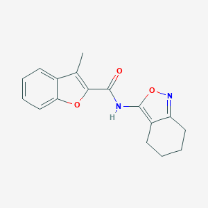 molecular formula C17H16N2O3 B253696 3-methyl-N-(4,5,6,7-tetrahydro-2,1-benzisoxazol-3-yl)-1-benzofuran-2-carboxamide 