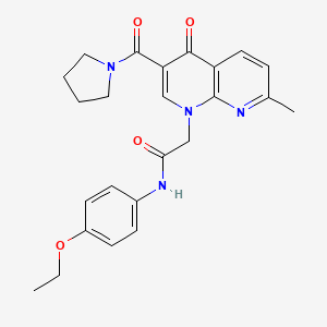 molecular formula C24H26N4O4 B2536960 N-(4-ethoxyphenyl)-2-(7-methyl-4-oxo-3-(pyrrolidine-1-carbonyl)-1,8-naphthyridin-1(4H)-yl)acetamide CAS No. 1251585-30-4