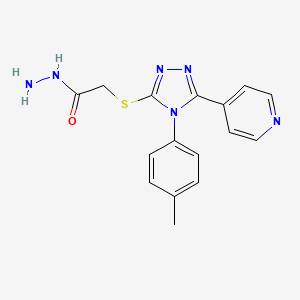 molecular formula C16H16N6OS B2536968 2-{[4-(4-methylphenyl)-5-(pyridin-4-yl)-4H-1,2,4-triazol-3-yl]sulfanyl}acetohydrazide CAS No. 893727-27-0