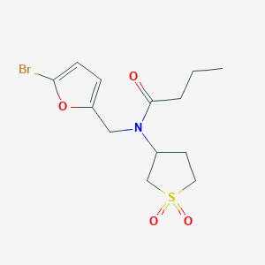 molecular formula C13H18BrNO4S B253697 N-[(5-bromo-2-furyl)methyl]-N-(1,1-dioxidotetrahydro-3-thienyl)butanamide 