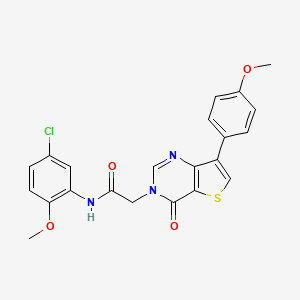 molecular formula C22H18ClN3O4S B2536970 N-(5-chloro-2-methoxyphenyl)-2-[7-(4-methoxyphenyl)-4-oxothieno[3,2-d]pyrimidin-3(4H)-yl]acetamide CAS No. 1207047-35-5