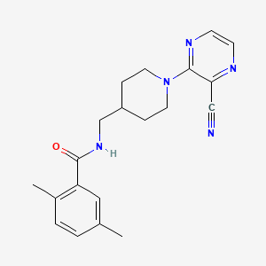 molecular formula C20H23N5O B2536979 N-((1-(3-氰基吡嗪-2-基)哌啶-4-基)甲基)-2,5-二甲基苯甲酰胺 CAS No. 1797575-70-2