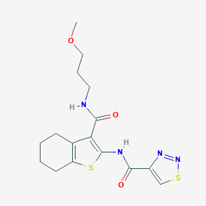 molecular formula C16H20N4O3S2 B253698 N-(3-{[(3-methoxypropyl)amino]carbonyl}-4,5,6,7-tetrahydro-1-benzothien-2-yl)-1,2,3-thiadiazole-4-carboxamide 