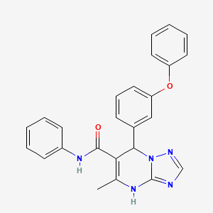 molecular formula C25H21N5O2 B2536983 5-methyl-7-(3-phenoxyphenyl)-N-phenyl-4,7-dihydro-[1,2,4]triazolo[1,5-a]pyrimidine-6-carboxamide CAS No. 941947-42-8