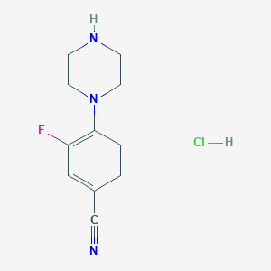 molecular formula C11H13ClFN3 B2536988 3-Fluoro-4-piperazin-1-ylbenzonitrile;hydrochloride CAS No. 2504237-35-6