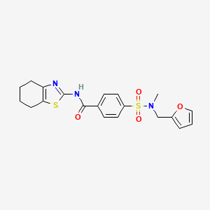 molecular formula C20H21N3O4S2 B2536996 4-(N-(furan-2-ylmethyl)-N-methylsulfamoyl)-N-(4,5,6,7-tetrahydrobenzo[d]thiazol-2-yl)benzamide CAS No. 899735-05-8