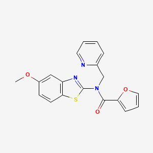 molecular formula C19H15N3O3S B2537000 N-(5-methoxybenzo[d]thiazol-2-yl)-N-(pyridin-2-ylmethyl)furan-2-carboxamide CAS No. 899964-38-6