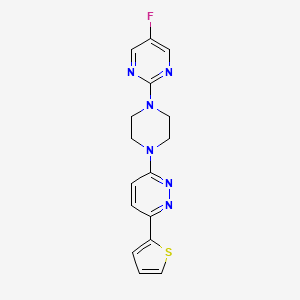 molecular formula C16H15FN6S B2537002 3-[4-(5-Fluoropyrimidin-2-yl)piperazin-1-yl]-6-thiophen-2-ylpyridazine CAS No. 2380191-41-1