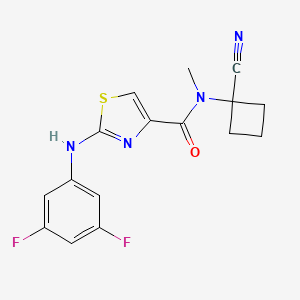 molecular formula C16H14F2N4OS B2537008 N-(1-Cyanocyclobutyl)-2-(3,5-difluoroanilino)-N-methyl-1,3-thiazole-4-carboxamide CAS No. 2418729-32-3