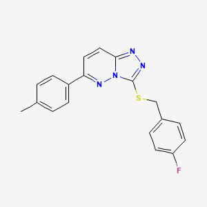 molecular formula C19H15FN4S B2537012 3-((4-Fluorobenzyl)thio)-6-(p-tolyl)-[1,2,4]triazolo[4,3-b]pyridazine CAS No. 941994-89-4