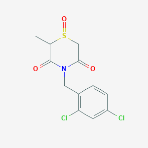molecular formula C12H11Cl2NO3S B2537023 4-(2,4-Dichlorobenzyl)-2-methyl-1lambda~4~,4-thiazinane-1,3,5-trione CAS No. 957002-76-5