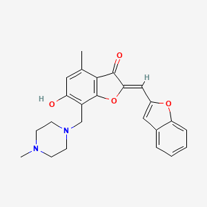 (Z)-2-(benzofuran-2-ylmethylene)-6-hydroxy-4-methyl-7-((4-methylpiperazin-1-yl)methyl)benzofuran-3(2H)-one