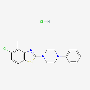 molecular formula C18H19Cl2N3S B2537028 5-Chloro-4-methyl-2-(4-phenylpiperazin-1-yl)benzo[d]thiazole hydrochloride CAS No. 1217052-94-2