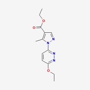 molecular formula C13H16N4O3 B2537032 ethyl 1-(6-ethoxypyridazin-3-yl)-5-methyl-1H-pyrazole-4-carboxylate CAS No. 1312137-66-8