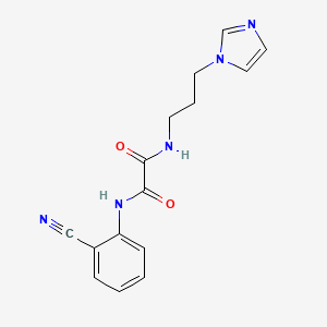 molecular formula C15H15N5O2 B2537039 N'-(2-氰基苯基)-N-[3-(1H-咪唑-1-基)丙基]乙二酰胺 CAS No. 898350-22-6