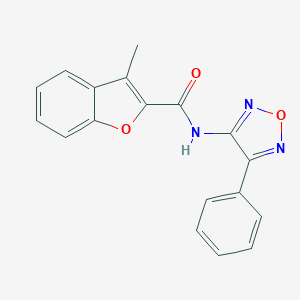 molecular formula C18H13N3O3 B253704 3-methyl-N-(4-phenyl-1,2,5-oxadiazol-3-yl)-1-benzofuran-2-carboxamide 