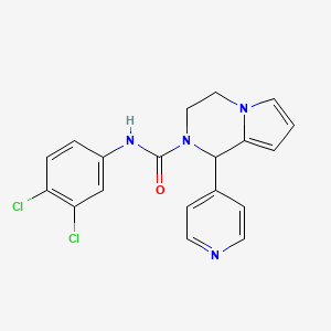 molecular formula C19H16Cl2N4O B2537040 N-(3,4-dichlorophenyl)-1-(pyridin-4-yl)-3,4-dihydropyrrolo[1,2-a]pyrazine-2(1H)-carboxamide CAS No. 899751-08-7