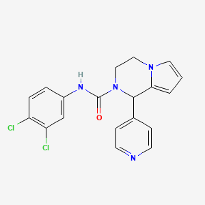 molecular formula C19H16Cl2N4O B2537040 N-(3,4-dichlorophenyl)-1-(pyridin-4-yl)-1H,2H,3H,4H-pyrrolo[1,2-a]pyrazine-2-carboxamide CAS No. 899751-08-7