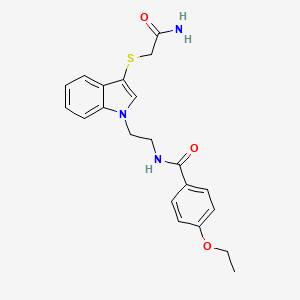 molecular formula C21H23N3O3S B2537045 N-[2-[3-(2-氨基-2-氧代乙基)硫代吲哚-1-基]乙基]-4-乙氧基苯甲酰胺 CAS No. 862826-37-7