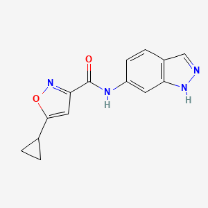molecular formula C14H12N4O2 B2537047 5-cyclopropyl-N-(1H-indazol-6-yl)isoxazole-3-carboxamide CAS No. 1219914-90-5