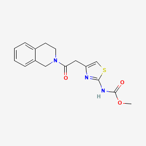 molecular formula C16H17N3O3S B2537049 甲基(4-(2-(3,4-二氢异喹啉-2(1H)-基)-2-氧代乙基)噻唑-2-基)氨基甲酸酯 CAS No. 946313-21-9