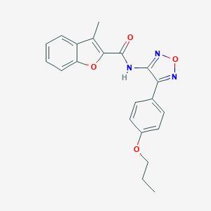 molecular formula C21H19N3O4 B253705 3-methyl-N-[4-(4-propoxyphenyl)-1,2,5-oxadiazol-3-yl]-1-benzofuran-2-carboxamide 