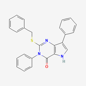 molecular formula C25H19N3OS B2537062 2-(benzylthio)-3,7-diphenyl-3H-pyrrolo[3,2-d]pyrimidin-4(5H)-one CAS No. 2034315-49-4