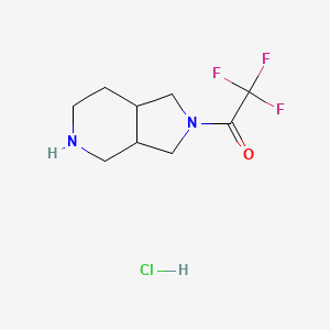 molecular formula C9H14ClF3N2O B2537063 2,2,2-trifluoro-1-{octahydro-1H-pyrrolo[3,4-c]pyridin-2-yl}ethan-1-one hydrochloride CAS No. 1864015-21-3