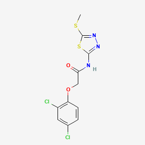 molecular formula C11H9Cl2N3O2S2 B2537067 2-(2,4-dichlorophenoxy)-N-(5-(methylthio)-1,3,4-thiadiazol-2-yl)acetamide CAS No. 393565-92-9