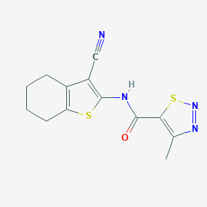 molecular formula C13H12N4OS2 B253707 N-(3-cyano-4,5,6,7-tetrahydro-1-benzothiophen-2-yl)-4-methyl-1,2,3-thiadiazole-5-carboxamide 
