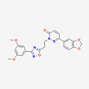 molecular formula C23H20N4O6 B2537070 1-(6-chloro-3-cyanoquinolin-4-yl)-N-[4-(trifluoromethyl)phenyl]piperidine-4-carboxamide CAS No. 1112439-87-8