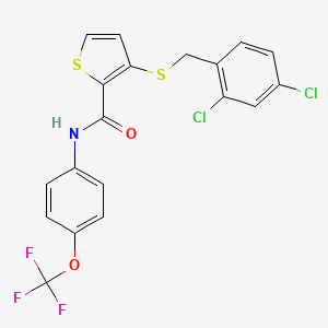 3-[(2,4-dichlorobenzyl)sulfanyl]-N-[4-(trifluoromethoxy)phenyl]-2-thiophenecarboxamide