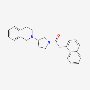 molecular formula C25H26N2O B2537085 1-(3-(3,4-二氢异喹啉-2(1H)-基)吡咯烷-1-基)-2-(萘-1-基)乙酮 CAS No. 2034488-99-6