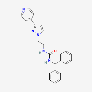molecular formula C24H23N5O B2537091 1-二苯甲基-3-(2-(3-(吡啶-4-基)-1H-吡唑-1-基)乙基)脲 CAS No. 1448047-75-3