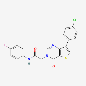 molecular formula C20H13ClFN3O2S B2537092 2-(7-(4-氯苯基)-4-氧代噻吩并[3,2-d]嘧啶-3(4H)-基)-N-(4-氟苯基)乙酰胺 CAS No. 1105241-71-1