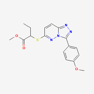 molecular formula C17H18N4O3S B2537095 2-((3-(4-甲氧基苯基)-[1,2,4]三唑并[4,3-b]哒嗪-6-基)硫代)丁酸甲酯 CAS No. 852376-88-6