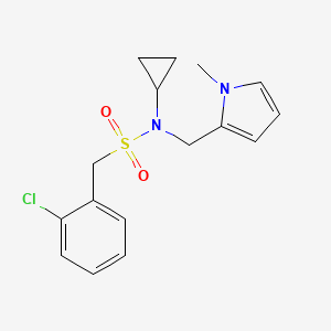 molecular formula C16H19ClN2O2S B2537096 1-(2-chlorophenyl)-N-cyclopropyl-N-((1-methyl-1H-pyrrol-2-yl)methyl)methanesulfonamide CAS No. 1286713-08-3