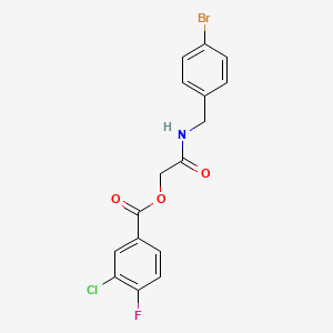 molecular formula C16H12BrClFNO3 B2537097 {[(4-Bromophenyl)methyl]carbamoyl}methyl 3-chloro-4-fluorobenzoate CAS No. 1794916-54-3