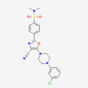 molecular formula C22H22ClN5O3S B2537098 4-{5-[4-(3-chlorophenyl)piperazin-1-yl]-4-cyano-1,3-oxazol-2-yl}-N,N-dimethylbenzenesulfonamide CAS No. 941265-14-1