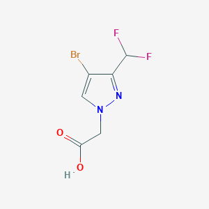 molecular formula C6H5BrF2N2O2 B2537099 [4-bromo-3-(difluoromethyl)-1H-pyrazol-1-yl]acetic acid CAS No. 1856070-68-2